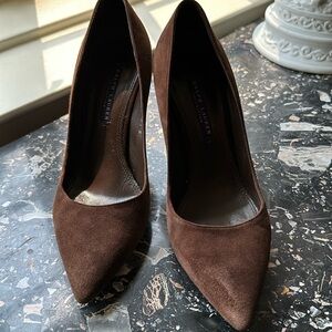 Ralph Lauren purple label brown suede pumps